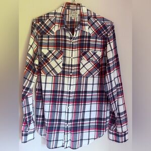 Lucky Brand Men's Plaid Button Down Shirt - Red, Blue, White